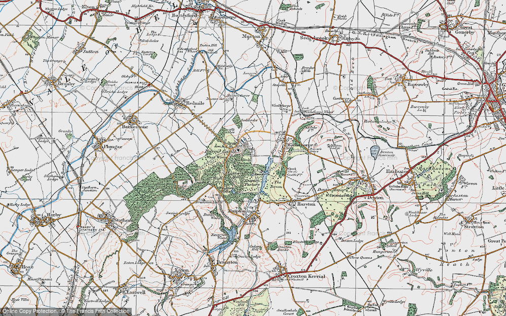 Old Map of Historic Map covering Briery Wood in 1921