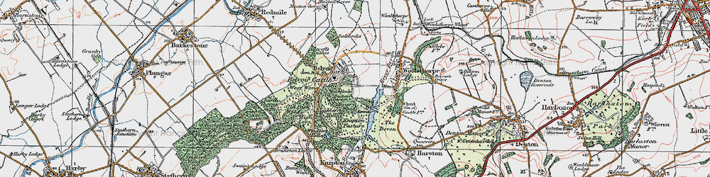 Old map of Belvoir Castle in 1921