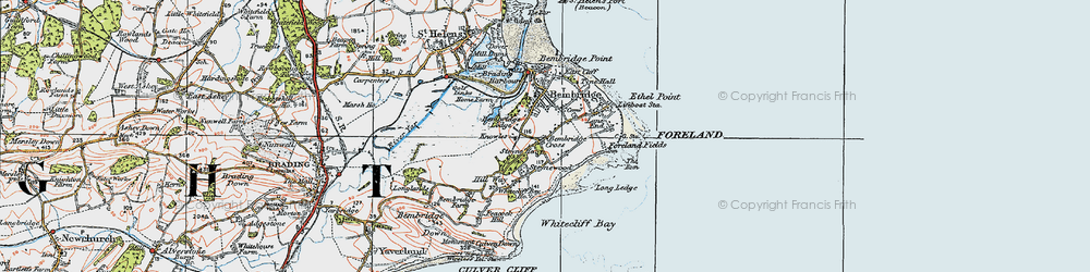 Old map of Bembridge in 1919