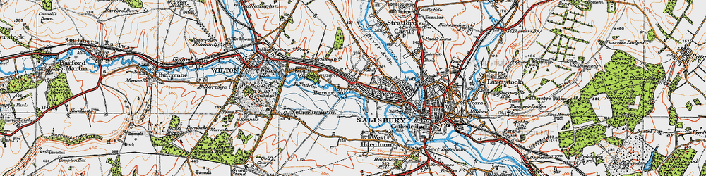 Old map of Bemerton in 1919