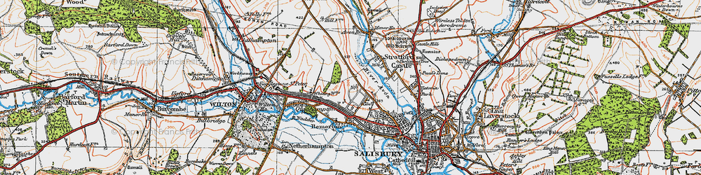 Old map of Bemerton Heath in 1919