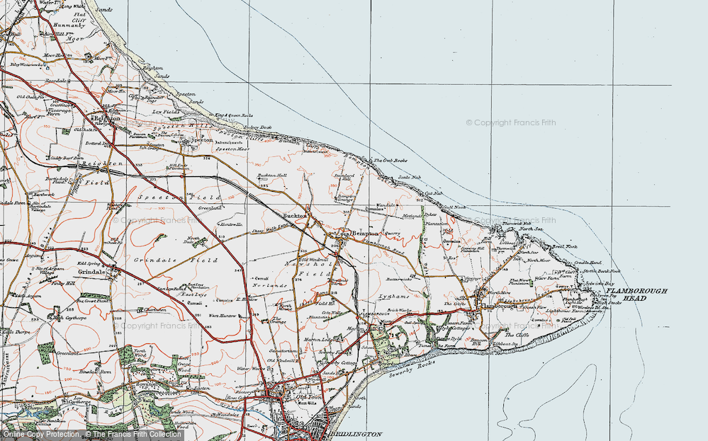 Old Map of Bempton, 1924 in 1924