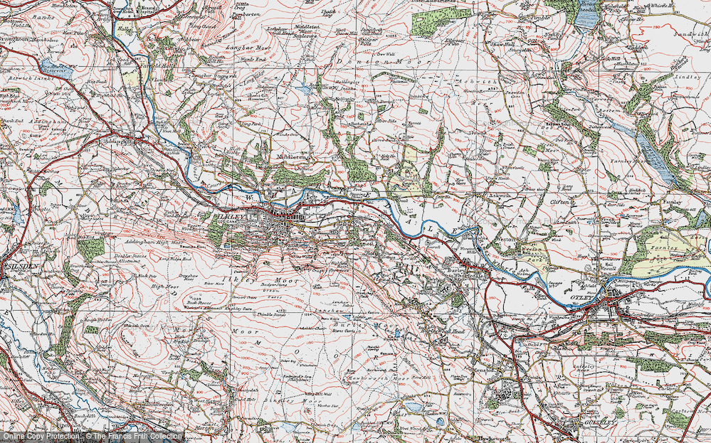 Old Map of Ben Rhydding, 1925 in 1925