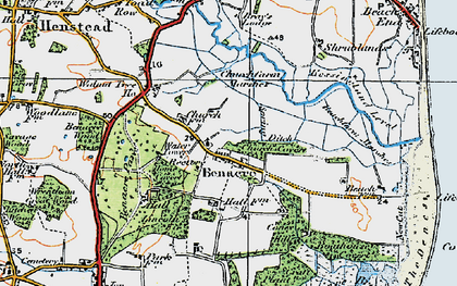 Old map of Benacre Park in 1921