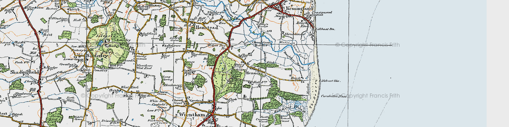 Old map of Beachfarm Marshes in 1921