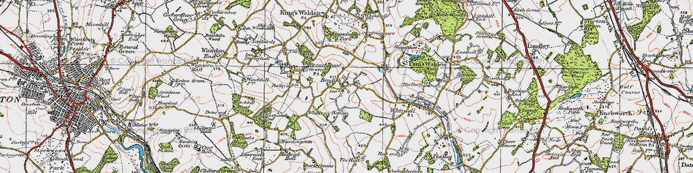 Old map of Bendish in 1920