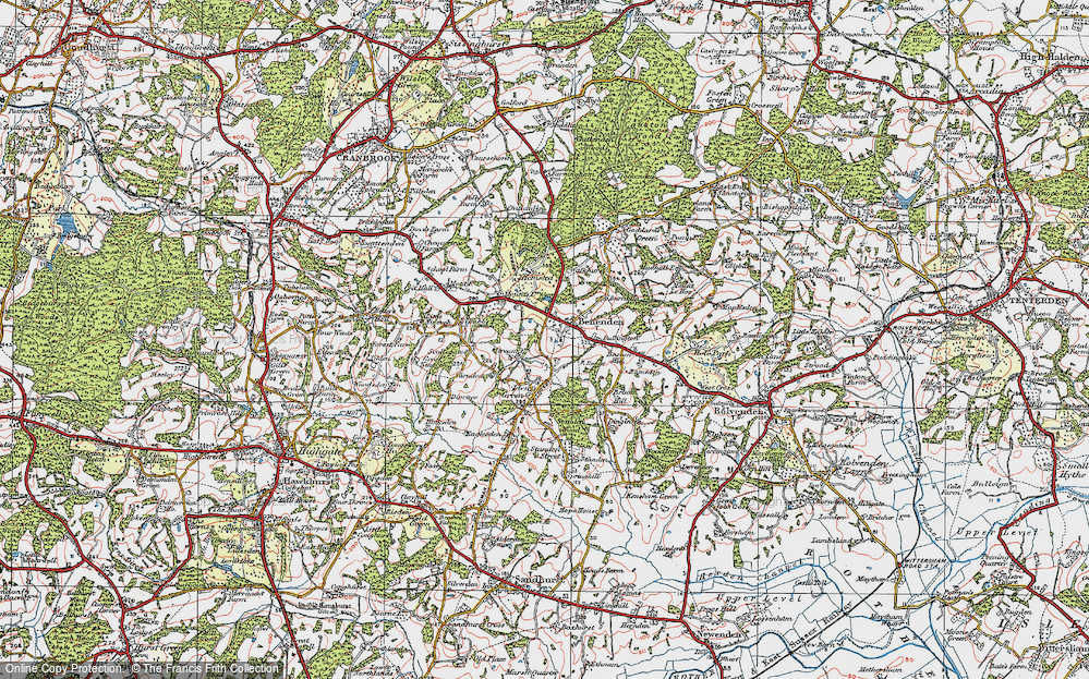 Old Map of Benenden, 1921 in 1921
