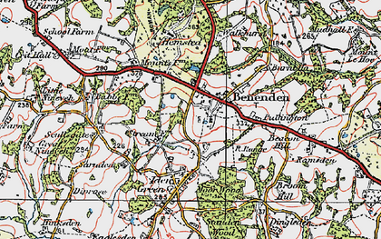Old map of Benenden in 1921