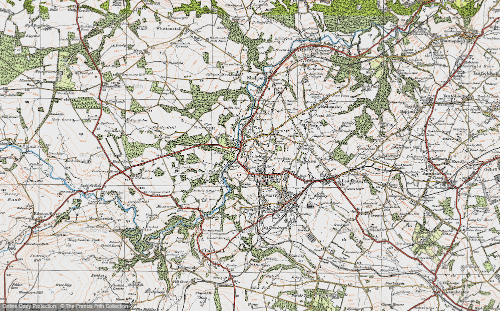 Old Map of Benfieldside, 1925 in 1925