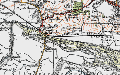 Old map of Benfleet Creek in 1921