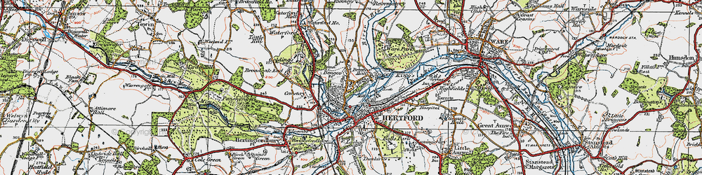 Old map of Bengeo in 1919