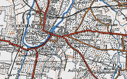 Old map of Bengeworth in 1919