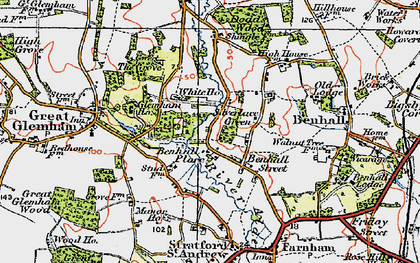 Old map of Benhall Street in 1921