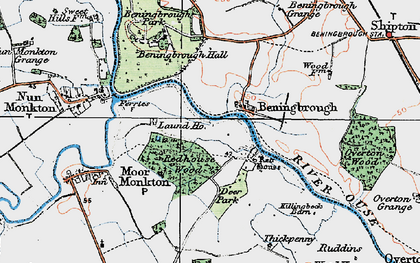 Old map of Beningbrough in 1924