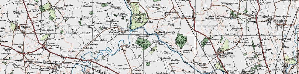 Old map of Beningbrough Grange in 1924