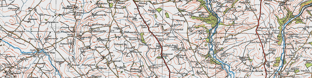 Old map of Bennacott in 1919