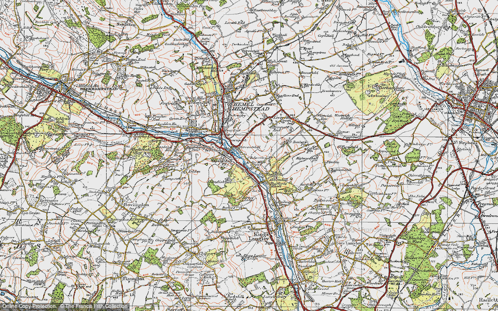 Old Map of Bennetts End, 1920 in 1920