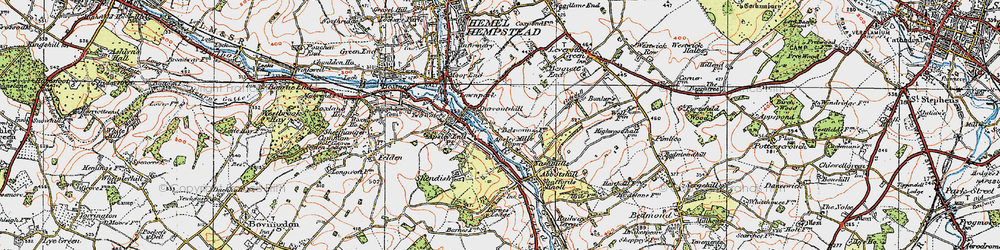 Old map of Bennetts End in 1920