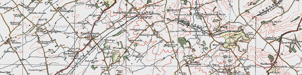 Old map of Benniworth in 1923