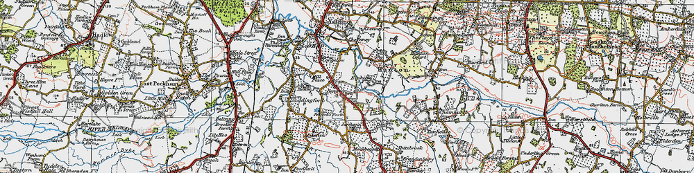 Old map of Benover in 1920