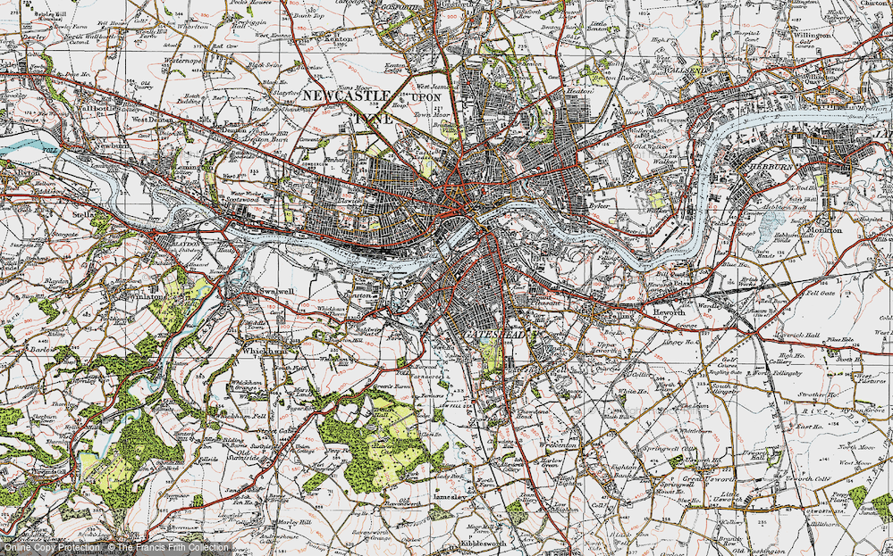 Old Map of Bensham, 1925 in 1925