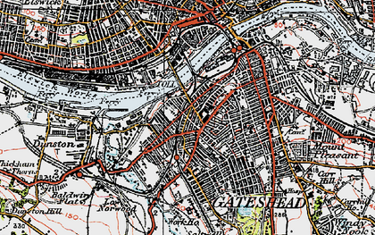 Old map of Bensham in 1925