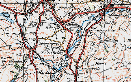 Old map of Bent Gate in 1924