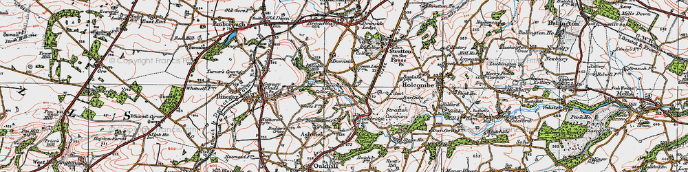 Old map of Benter in 1919