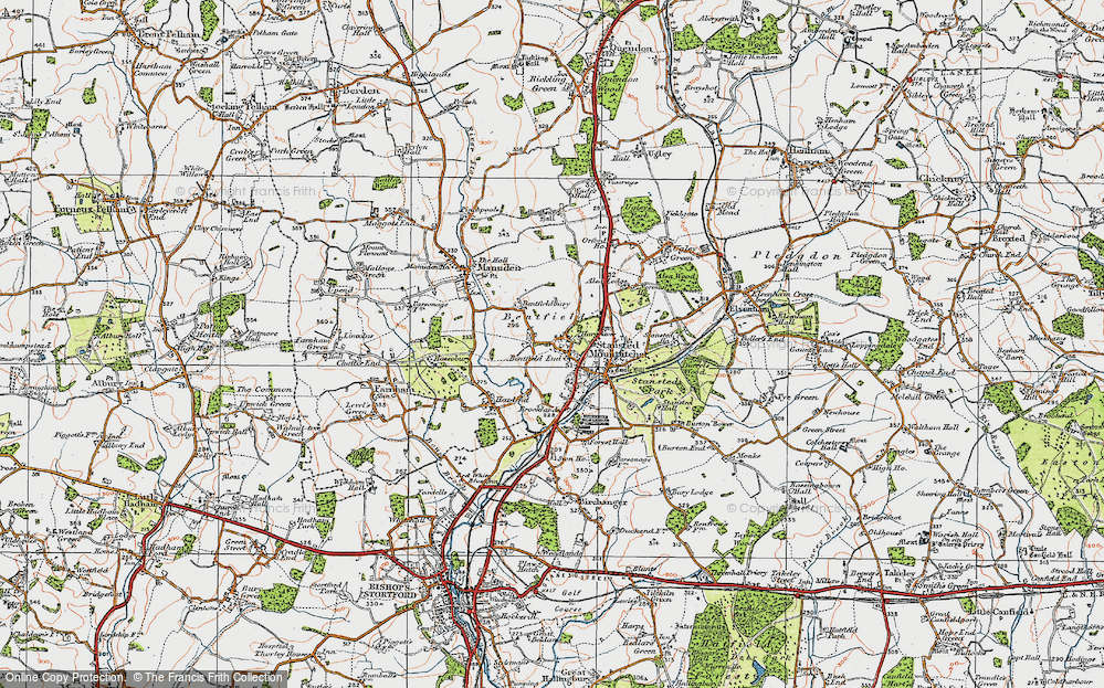 Old Map of Bentfield Green, 1919 in 1919