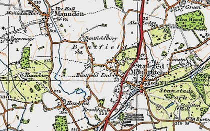 Old map of Bentfield Green in 1919