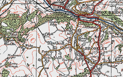 Old map of Benthall in 1921