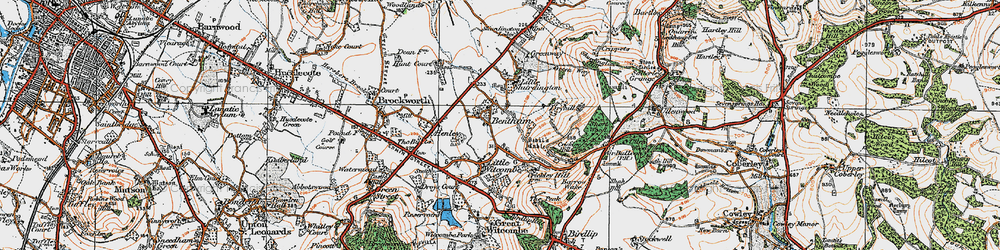 Old map of Bentham in 1919