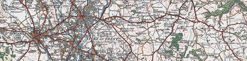 Old map of Bentilee in 1921