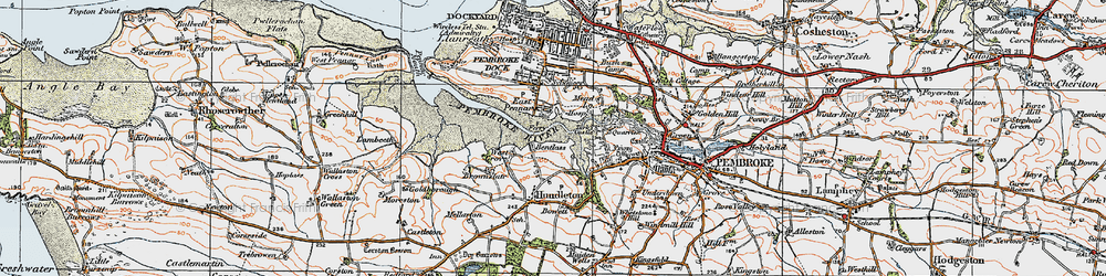 Old map of Bentlass in 1922