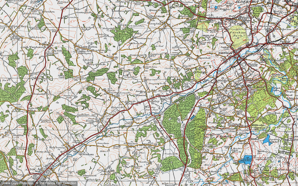 Old Map of Bentley, 1919 in 1919
