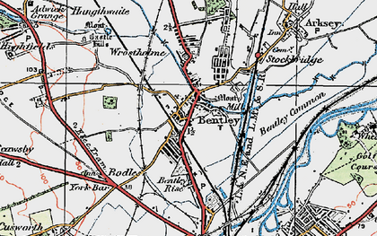 Old map of Bentley in 1923