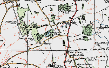 Old map of Bentley in 1924