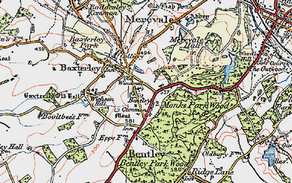 Old map of Wigston Hill in 1921