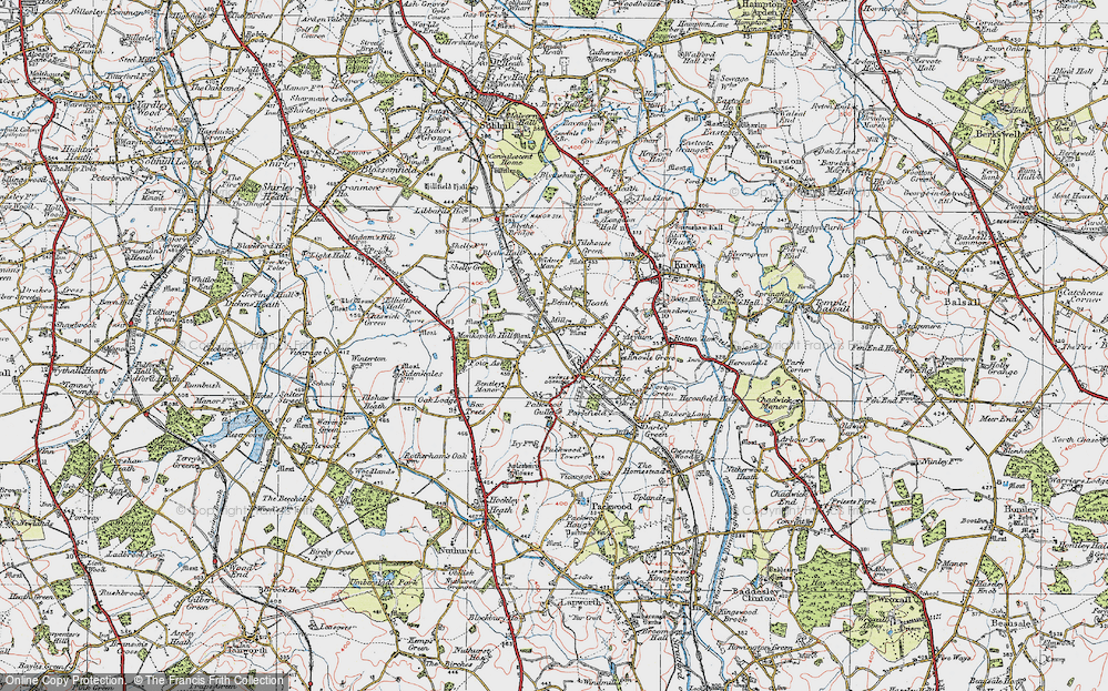 Old Map of Bentley Heath, 1921 in 1921