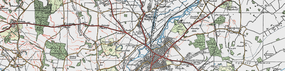 Old map of Bentley Rise in 1923