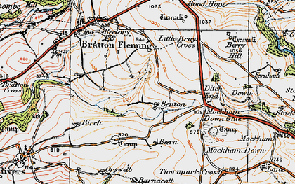 Old map of Benton in 1919