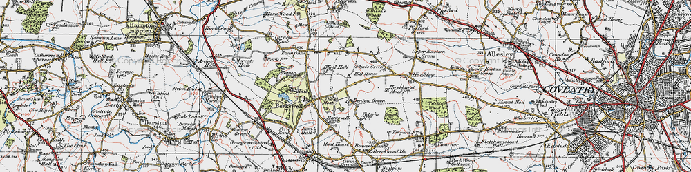 Old map of Benton Green in 1921