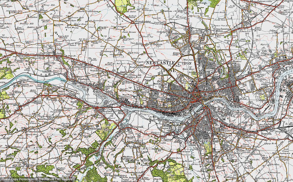 Old Map of Benwell, 1925 in 1925