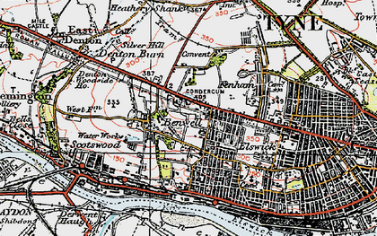 Old map of Benwell in 1925