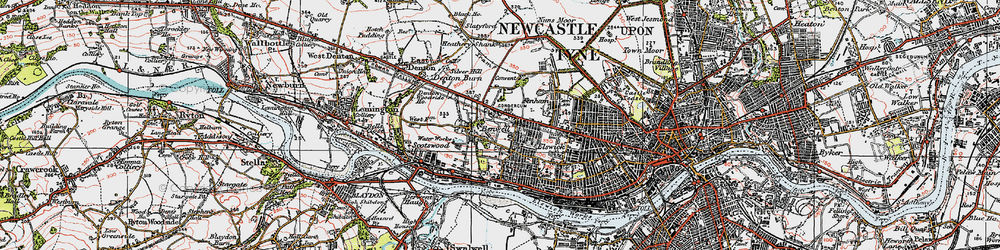 Old map of Benwell in 1925