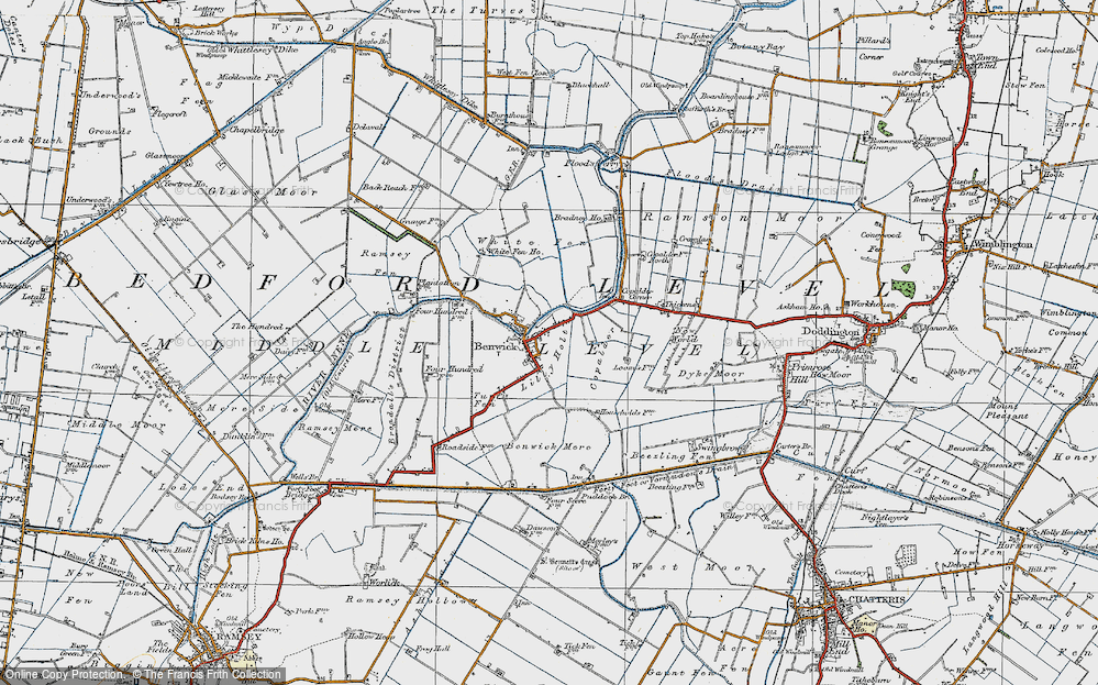 Old Map of Historic Map covering Benwick Mere in 1920