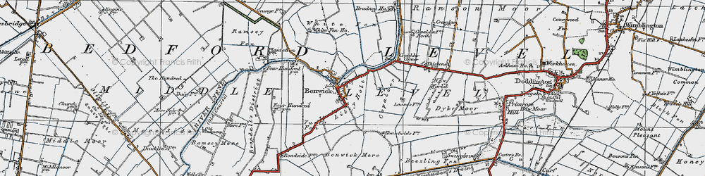 Old map of Benwick Mere in 1920