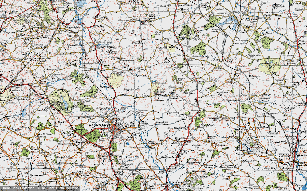 Old Map of Beoley, 1919 in 1919