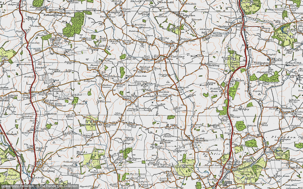 Old Map of Berden, 1919 in 1919