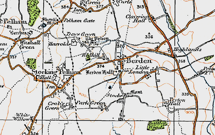 Old map of Berden Hall in 1919